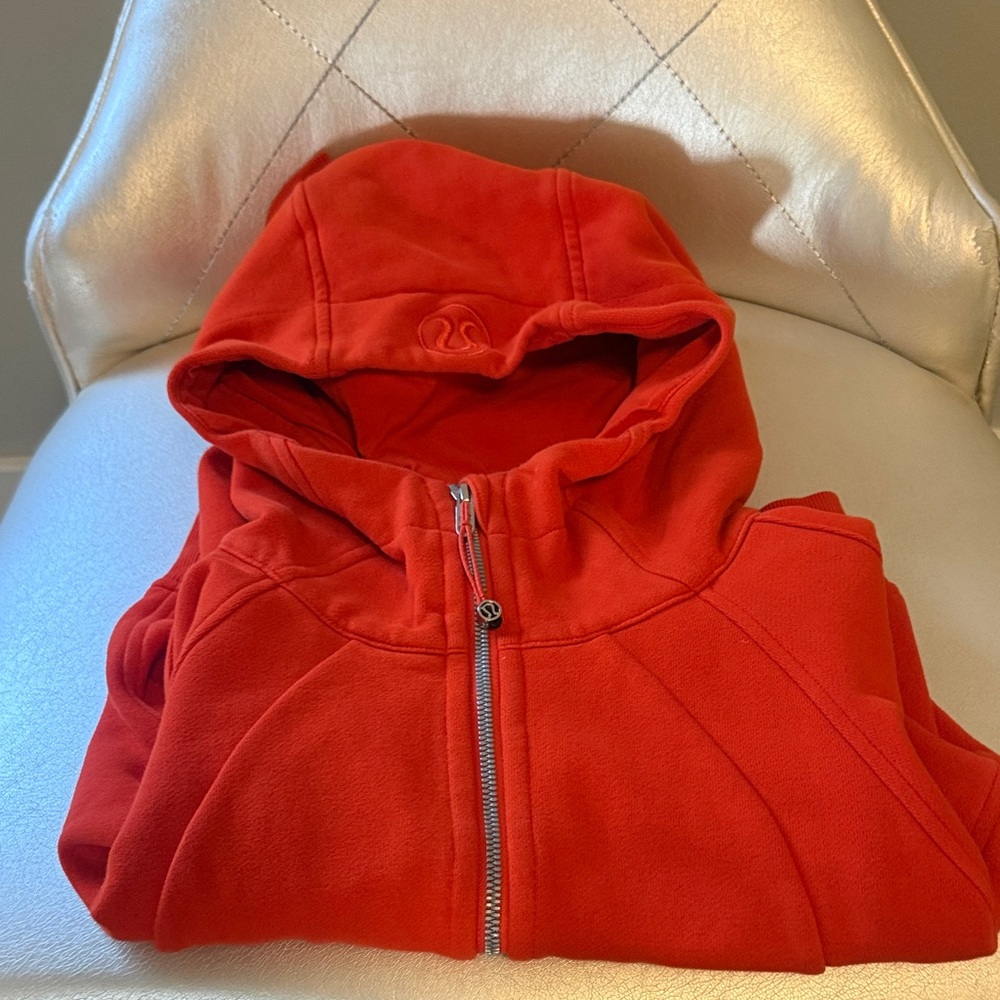 lululemon cropped scuba adult S Zip-Up Hoodie orange